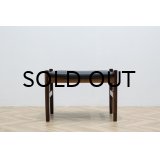 Rosewood Stool Black Leather