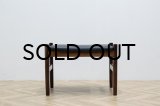 Rosewood Stool Black Leather
