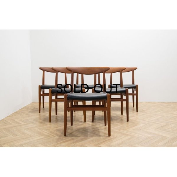 画像1: Hans.J.Wegner Teak W2 Dining Chair 6脚セット販売（銀座店）