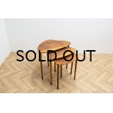 Walnut Kidney Shape Nest Table