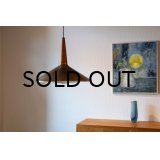 Copper and Teak Pendant Lamp