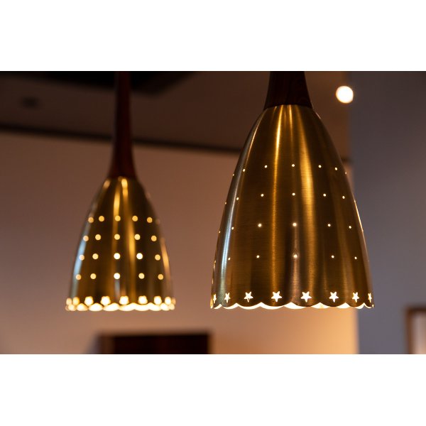 画像2: Brass and Rosewood Pendant Lamps（Pair）（銀座店）
