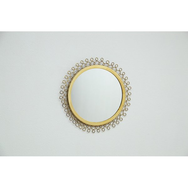 画像1: Brass Round Mirror