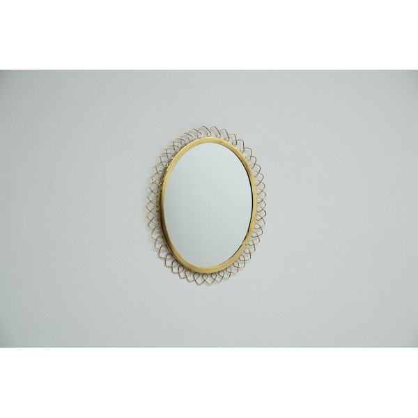 画像1: Brass Oval Mirror