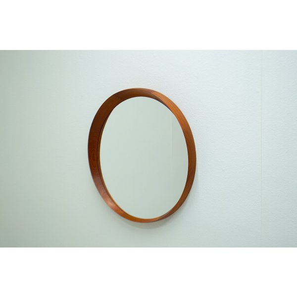 画像1: Teak Solid Round Mirror